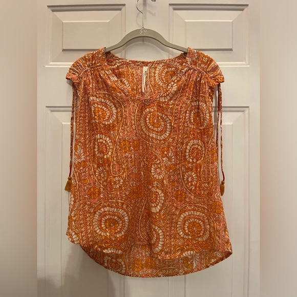 Anthropologie Terra Shirred Blouse Size S - Picture 1 of 10